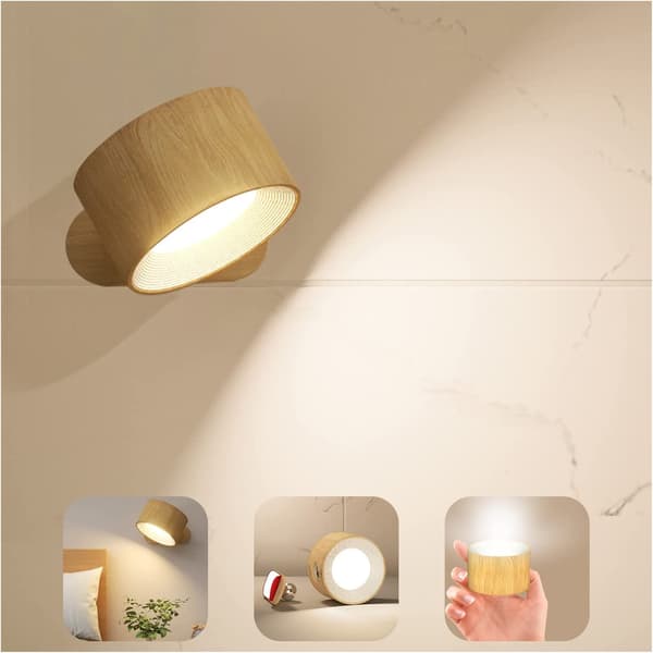 USB Rechargeable Wall Lamp LED Bedside Reading Light Rechargeable Portable Touch Adjustment Night Light Magnetic Cabinet Lamp