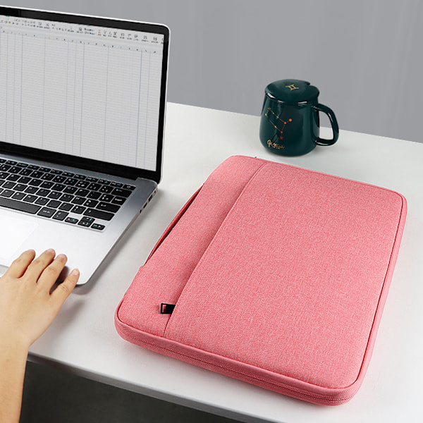 Vattentät Laptop Väska Skyddande Notebook Tablet Väska Andningsbar Slitstark - Rosa