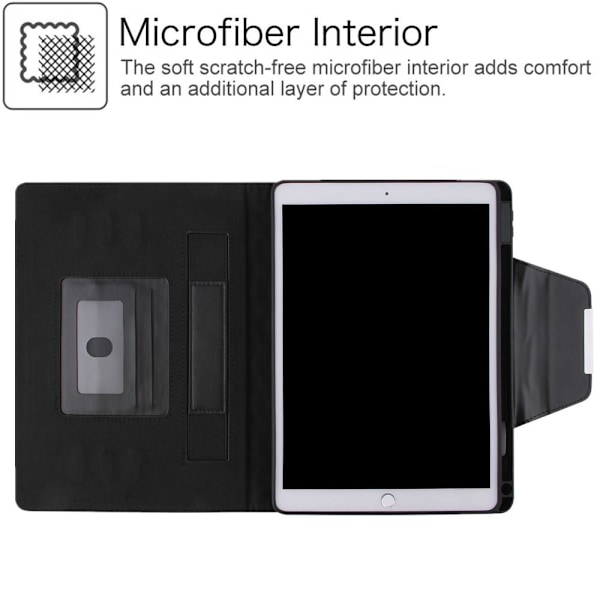 För iPad 10.2 (2021)/(2020)/(2019) Vikbart fodral - Svart Svart
