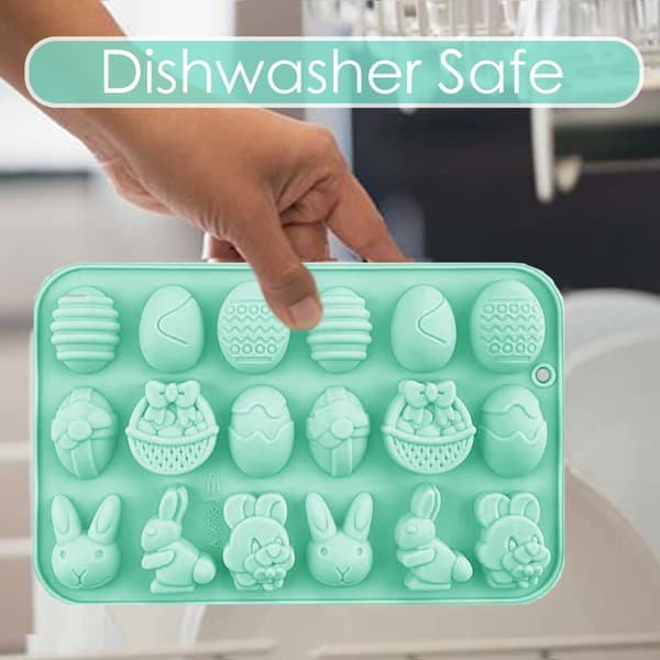 Easter Chocolate Molds Silicone Rabbit Egg Gummy Candy Molds Silicone Molds for Baking Resin Soap Wax Melts Ice Cubes Jelly