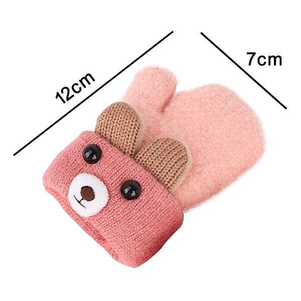 Barn Fleece Fodrade Stickade Vantar för Baby Toddler Pojkar Flickor Vinterhandskar Stickade Tjocka Termiska Handskar blå