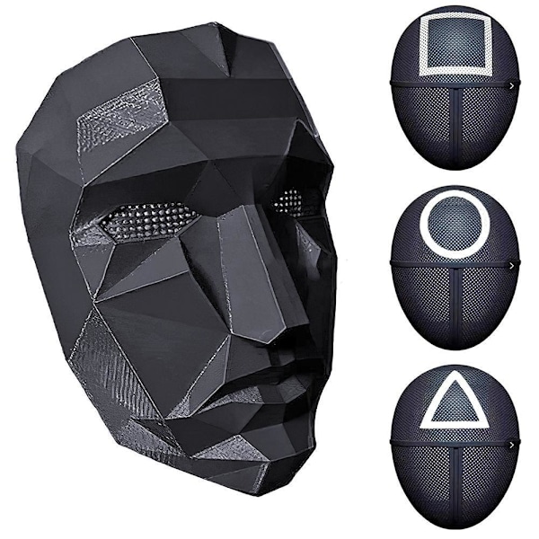 2-Pack - Squid Game Mask / Ansiktsmask - Cosplay Black Square Black Square