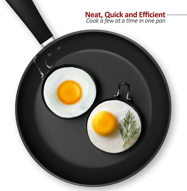 Eggringer 4-pakning Rustfritt Stål Eggkokeringer Pannekakeformer for Stekte Egg og Omeletter