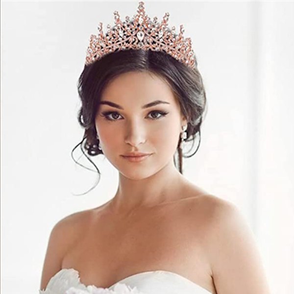 Rhinestone Tiaras och kronor för kvinnor och flickor, Elegant Princess Silver Crown pannband med kam, håraccessoarer för brud stil 1
