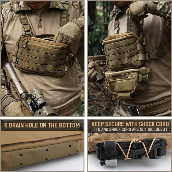 Tactical Chest Rig Bag for Men Running Bag with Front Loop Recon Chest Rigs for Outdoor Hiking EDC