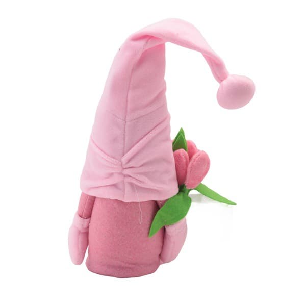 Tulpan-tema \"Rudolf\" (Tomte) Alla hjärtans dag-figur – Heminredningsprydnad (Rosa)