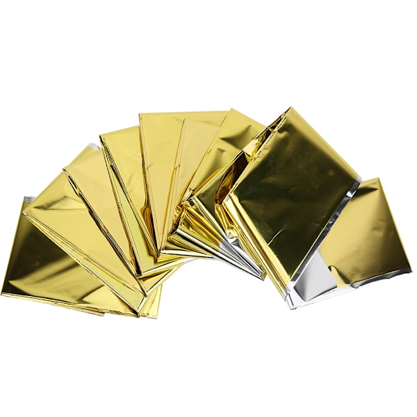 5PCS Utomhus Vattentät Nödöverlevnad Värme Reserv Reflexfilt Camping Vandring Jordbävning Räddning Första Hjälpen Tillbehör Guld