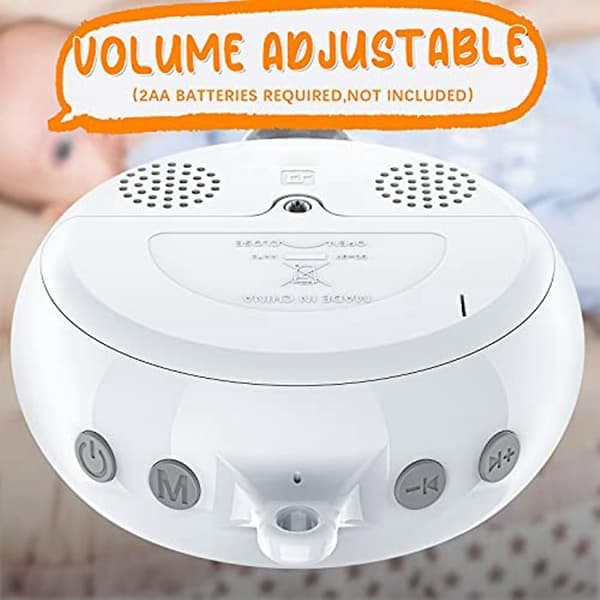 Crib Mobile Motor Baby Music Box Spinner with 3 Modes Volume Adjustable 12 Lullabies Automatic Shut-off after 30 Minutes [dB} White
