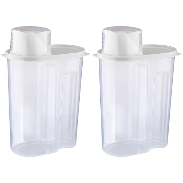 Lufttäta behållare för förvaring av torrvaror, BPA-fria plastbehållare med hällpip, måttbägare för flingor, mjöl och bakning