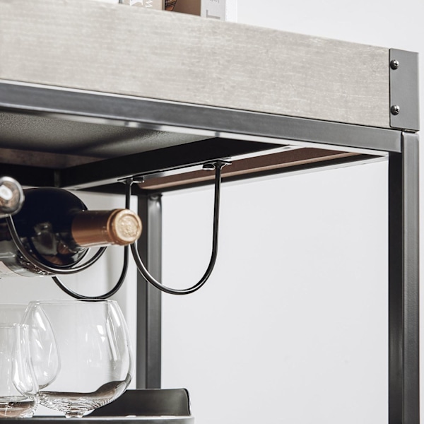 SoBuy Serveringsvagnar med Brickstativ köksvagnar FKW56-HG Grey Grey