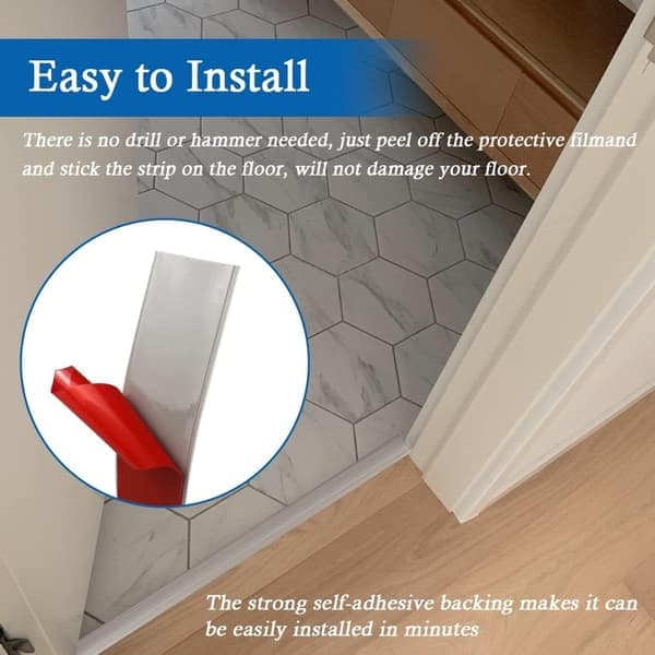 Floor Transition Strip - Self-Adhesive Flooring - 5 cm Wide - Light Grey