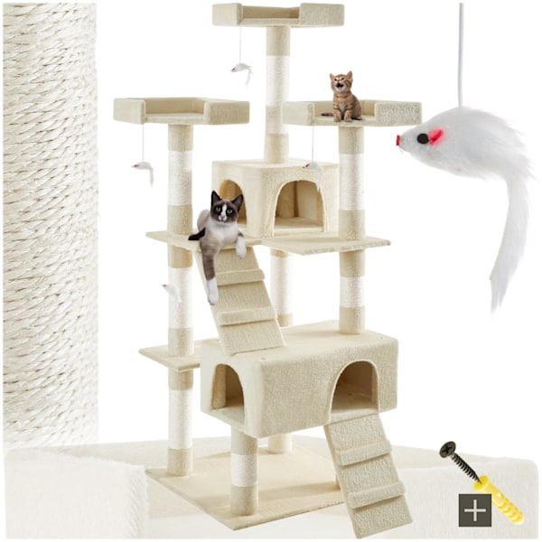 tectake Katt klösträd, klösmöbel Barney Beige