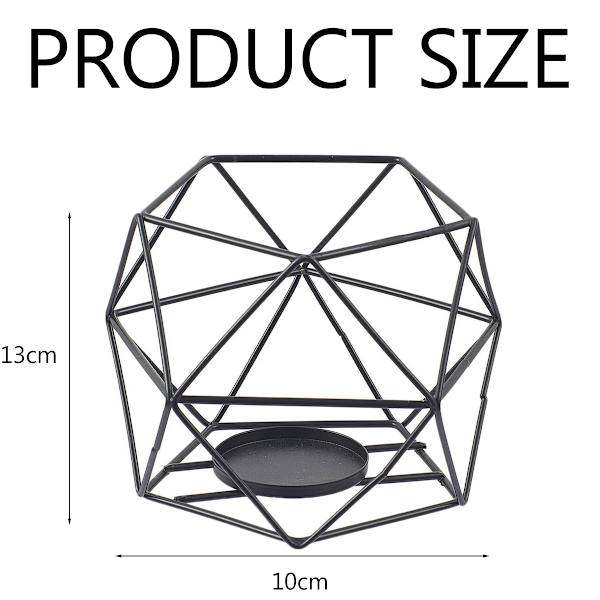 Geometrisk Tealight-hållare, Geometrisk Ljusstake för Bröllop Jul Hembordsdekorationer, Svart