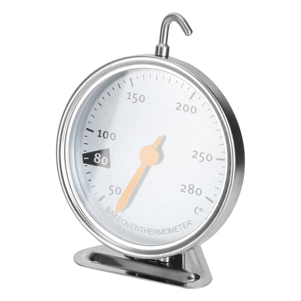 Ovntermometer i rustfrit stål med stor urskive, krog, køkkengrej 50-280℃