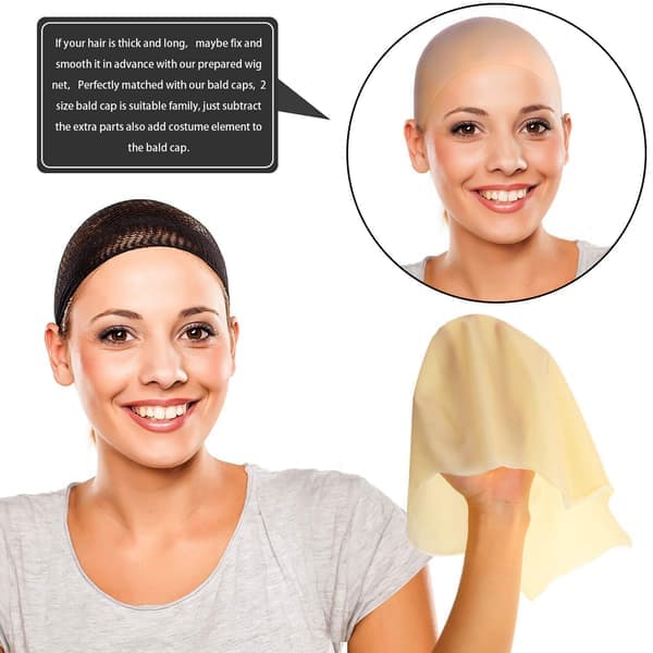 Bald Caps Latex Bald Cap for Adults Makeup Bald Head Wig Cap Costume Accessories