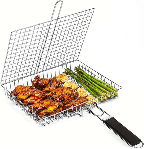 Grillrist i rustfritt stål, sammenleggbar, utendørs matlagingsverktøy og tilbehør, grill