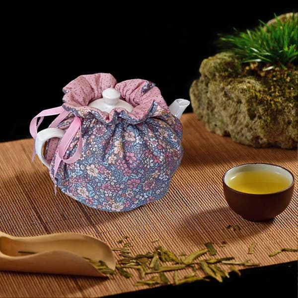 Teapot Warmer Soft Fabric Durable Dustproof Non-fading Exquisite Pattern Versatile Reusable Insulated Teapot Dust Cover Home
