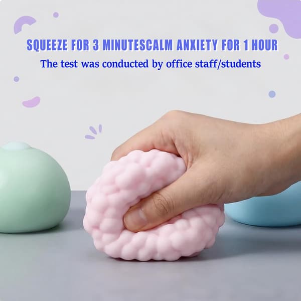 Blød stressbold, perle-stressbold, ASMR milkshake klemmelegetøj, fingerbold (blå) til voksne og børn til at lindre angst.