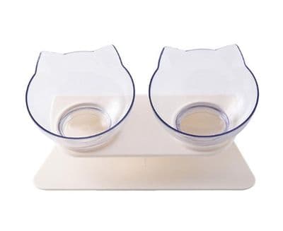 Raised Bowl - CUNEARY - Double - 15° Tilt - Plastic - Non-slip