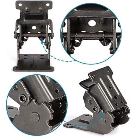 Self-locking folding hinge 0-90-180° – Galvanized iron – Load capacity 225 kg – Pack of 4 extension panel fittings