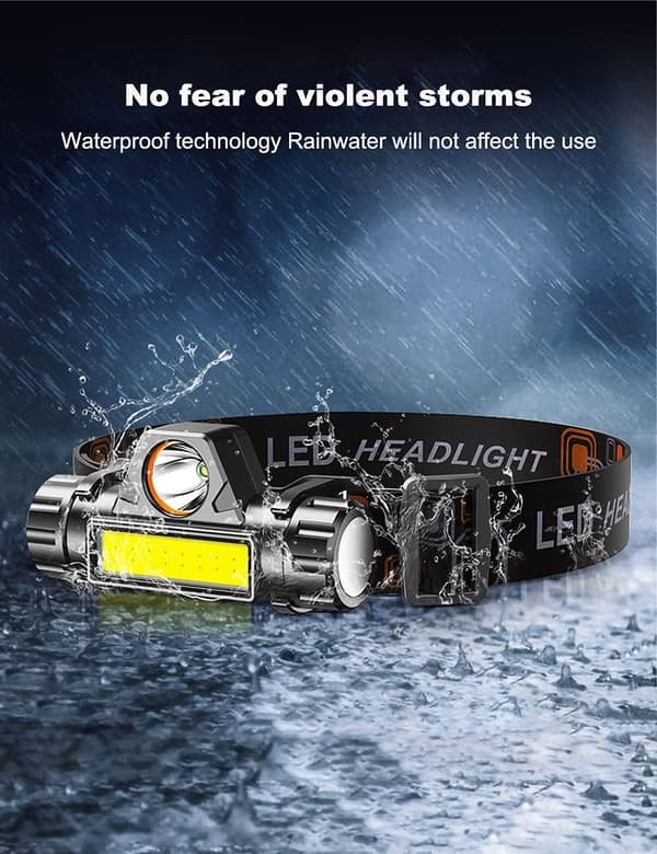 2-pack LED-pannlampor bärbara, lång räckvidd, uppladdningsbara, hög lumen, batteridrivna