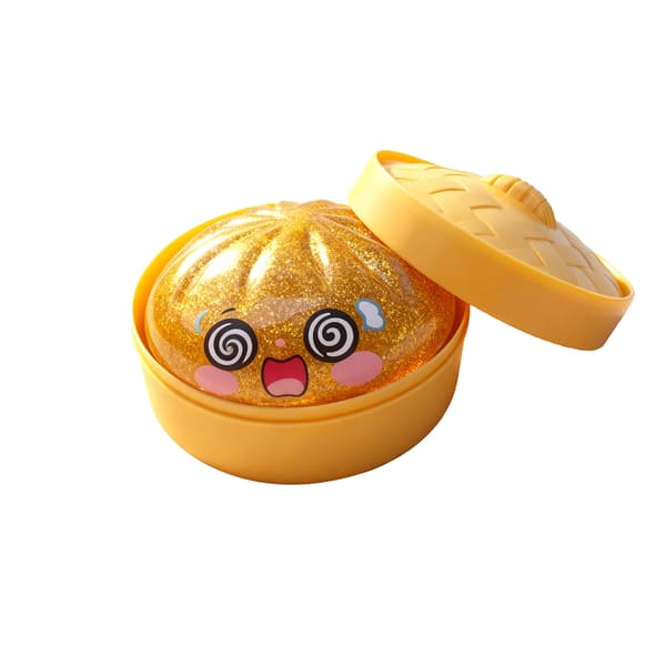 Dumpling Squishy, Dumpling Squishy Mystery, 3,75 tommer Jumbo Dumpling Stressbold, Blød Klemme Dekompression Dej Til Voksne (1 stk, Gennemsigtig Guld)
