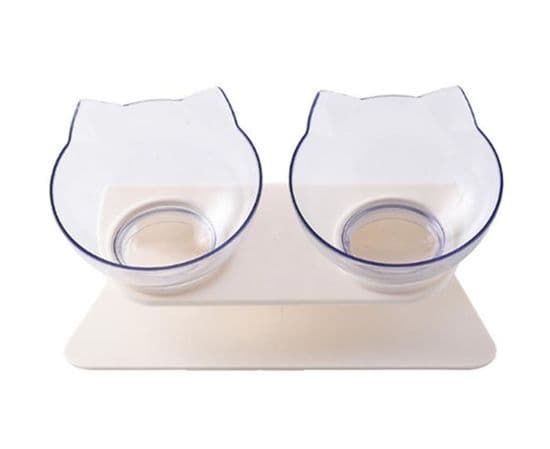Raised Bowl - CUNEARY - Double - 15° Tilt - Plastic - Non-slip