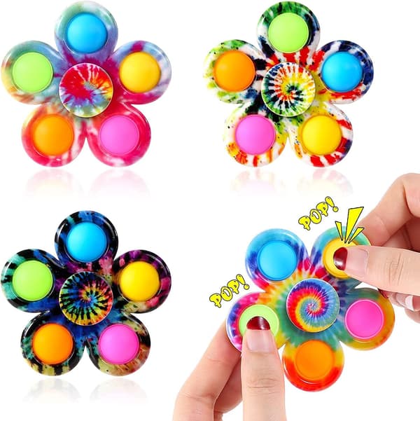 Fidget spinners (4-pak), stresslindrende legetøj til børn, legetøj der lindrer angst og stress (egnet til børn med ADHD og autisme).