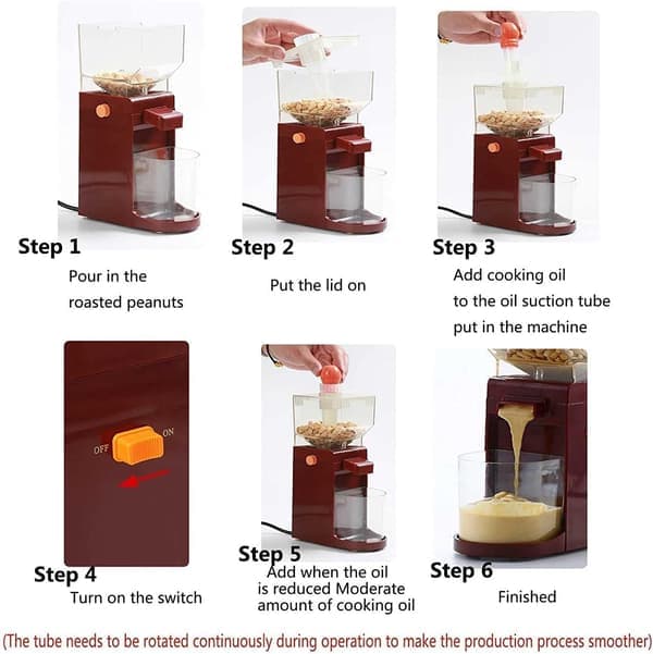 Peanut Butter Machine, Electric Nut Grinder, 500ml Food Processor with Non-Slip Base, 110V–220V, Suitable for Home Kitchen