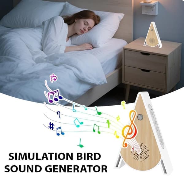 Singing Bird Box, White Noise Nature Sound Box with Motion Sensor, Portable Bird Chirping Box Relaxation Tool with 15/30/60 Minute Timer