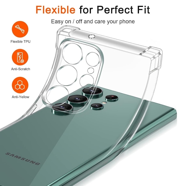 Samsung S24 Ultra skal fodral Army V3 - Transparent