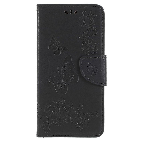 Butterfly läder Samsung Galaxy A8 (2018) fodral - Svart Svart