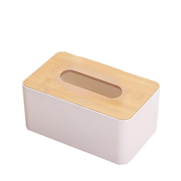 2 stk rektangulær form trælåg plast servietboks holder papirservietholder etui servietholder dispenser organizer