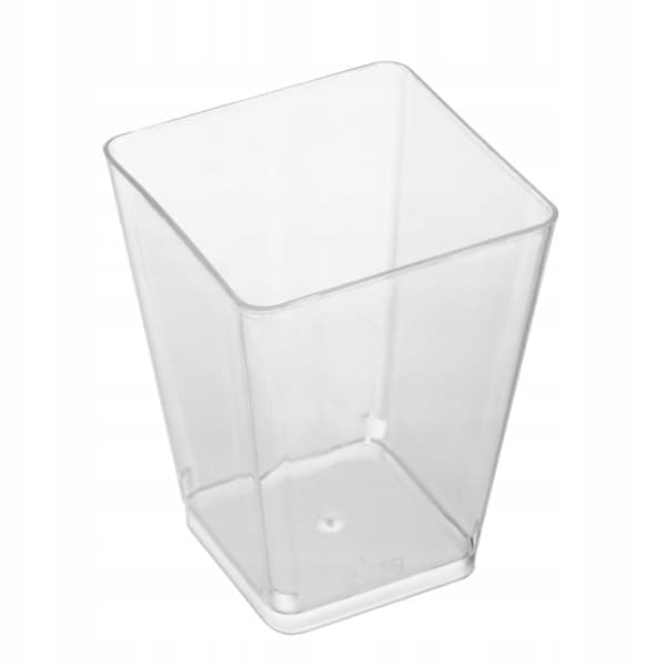 Firkantede plastikglas - 120 ml - 50 stk. transparente