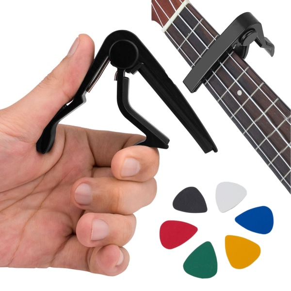 Stämningsklämma för gitarr med 6 gitarrpaddlar, euklidisk stämklämma, akustisk elektronisk gitarrklämma för snabbt byte av stämklämmor, används för