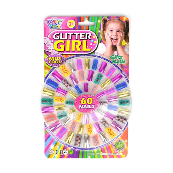 Leksaker 32250 Lösnaglar naglar Barn Fakenails 60st Glitter Nail