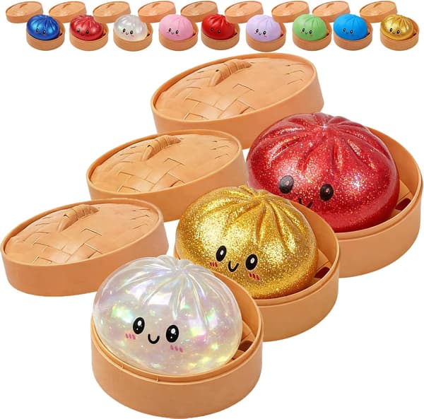 Glitterklimp, Glitterklimp Squishy med låda, Klimp Sensorisk Klämleksak för Stresslindring Vit+Röd+Guld White+Red+Gold