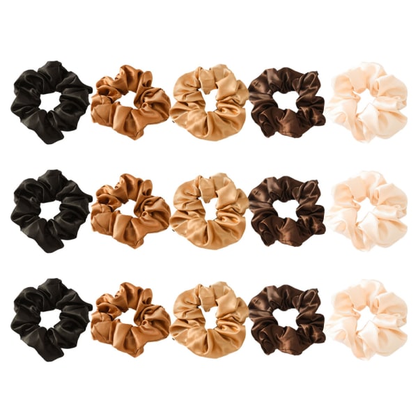 15 st blandade färger hårscrunchies mjuka premium sammet hår bobble scrunchy elastiska hårband rep hårband för flickor och kvinnor