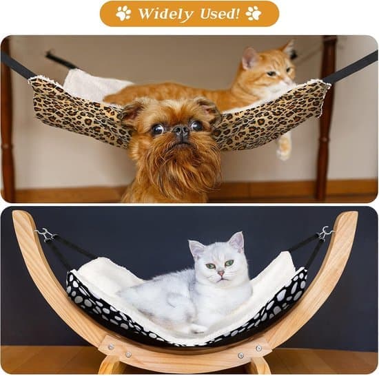 Set of 2 - Pet Hammock - Double-Sided Hammock for Cats - Soft and Breathable Pet Cage Hammock - With Adjustable Straps