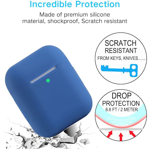 AirPod 1/2 Silikonfodral / Silikonskal - Välj Färg Ljus Grå Ljus Grå