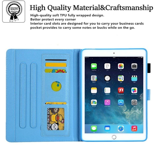 iPad 10.2 (2020) / Air (2019) mönster läder fodral - blomma / fjäril Blå