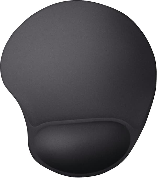Ergonomisk musematte med gel håndleddsstøtte, 175 x 230 mm, polstret, sklisikker base, for PC, bærbar og stasjonær datamaskin - Svart