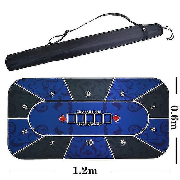 1.2x0.6m Hold'em Poker Table Mat - Durable Rubber Gaming Table Pad for Blackjack, Baccarat, Dice & Roulette