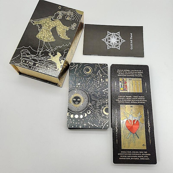 Klassiska vattentäta tarotkort med guldfolie och magnetisk låda som specialgåva Retro Retro