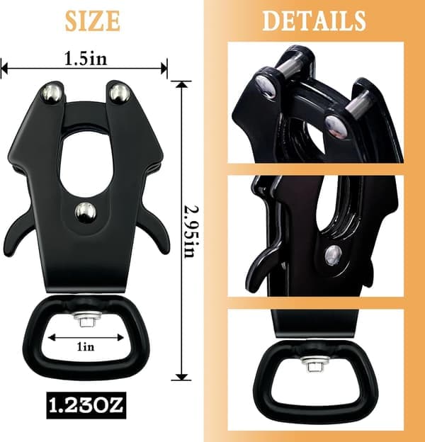 2-piece Leash Buckle 360 Degree Rotating Clip Heavy Duty Quick Release Buckle for Securing Pet Collars