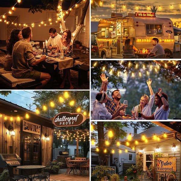 100FT Solar String Lights Outdoor Waterproof, 50LED Solar Powered Lights with Remote Control, 3 Lighting Modes & Dimmable, USB-C Charging for Patio, Backyard