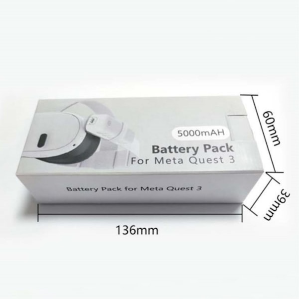 Externt Batteri Power Bank Meta Quest 3 VR-glasögon 5000mAh Vit