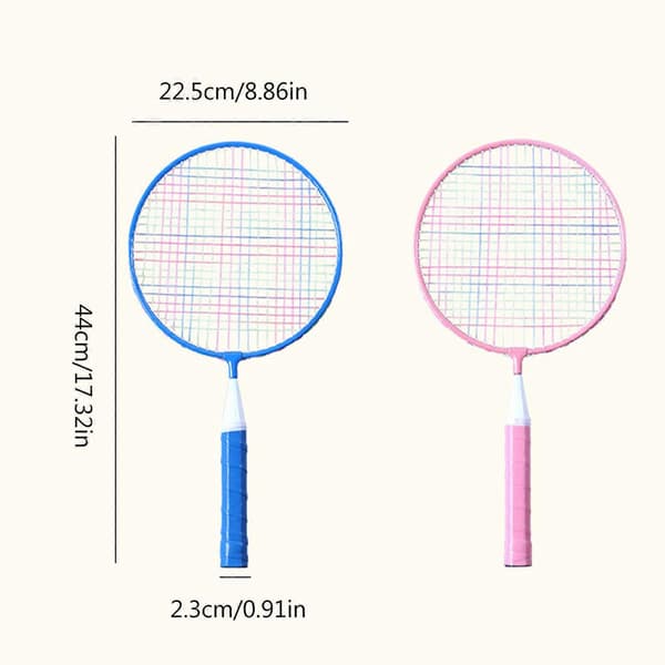 Badmintonracketset för barn med 2 racketar, 4 badmintonbollar och bärväska
