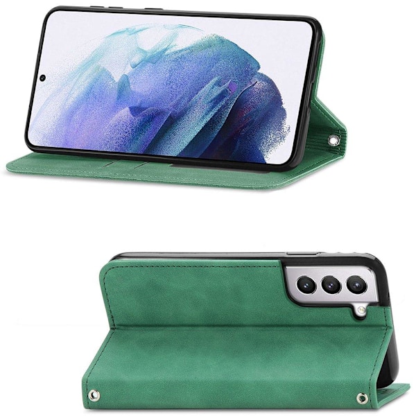 Samsung Galaxy S21 Plus - Stilsäkert Smidigt Plånboksfodral Mörkgrön Mörkgrön