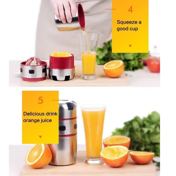 Manual Citrus Juicer - Stainless Steel - Efficient Juice Extraction - Dishwasher Safe